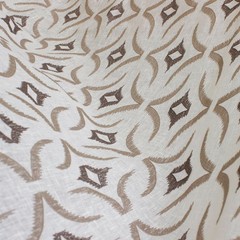Geometric Sheer Curtain Fabric By The Yard, Linen Look Curtain Fabric Upholstery