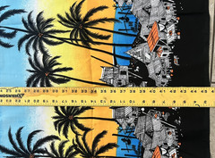 Cotton Fabric Tropical Panel Village Beach Birds Ethnic Apx 56.5″x 45″ New