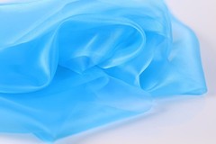 Blue Crystal Organza Fabric by the Yard, Sheer Shimmer Organza for Dresses