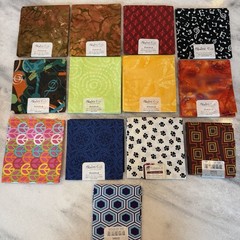 Lot Of 13 Fabric Fat Quarters Assorted Colors & Themes Cotton New