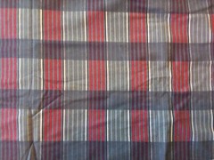 Light Dark Gray Red White Striped Cotton Flannel Fabric 36″ Wide 2.5 Yards Soft