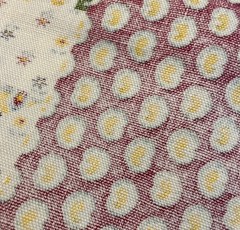 Quilt Print Cheater Fabric 3.72 Yards Boho Cottage French Country Blue 44 Inch