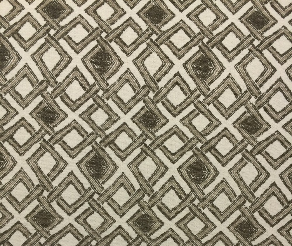GEOMETRIC GATE CHARCOAL GRAY TAUPE BEIGE D3060 MULTIPURPOSE FABRIC BY YARD 54″W