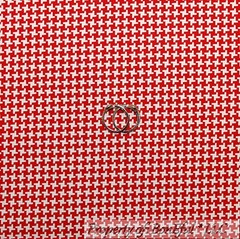 BonEful FABRIC FQ Cotton Quilt Red White Houndstooth American Girl Check Dress S