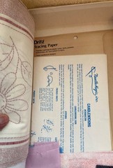 Box of Vintage Fabric Pieces, Quilt Pieces and Remnants 16 x 9 x 2″ 2 1/2 lbs