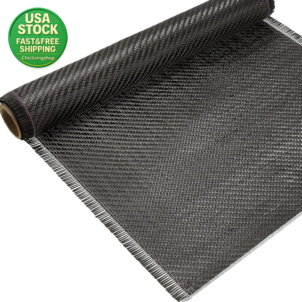 Carbon Fiber Fabric Roll 12Inch X 6.5Ft 2X2 Twill Weave 3K 220G for Cars Boats