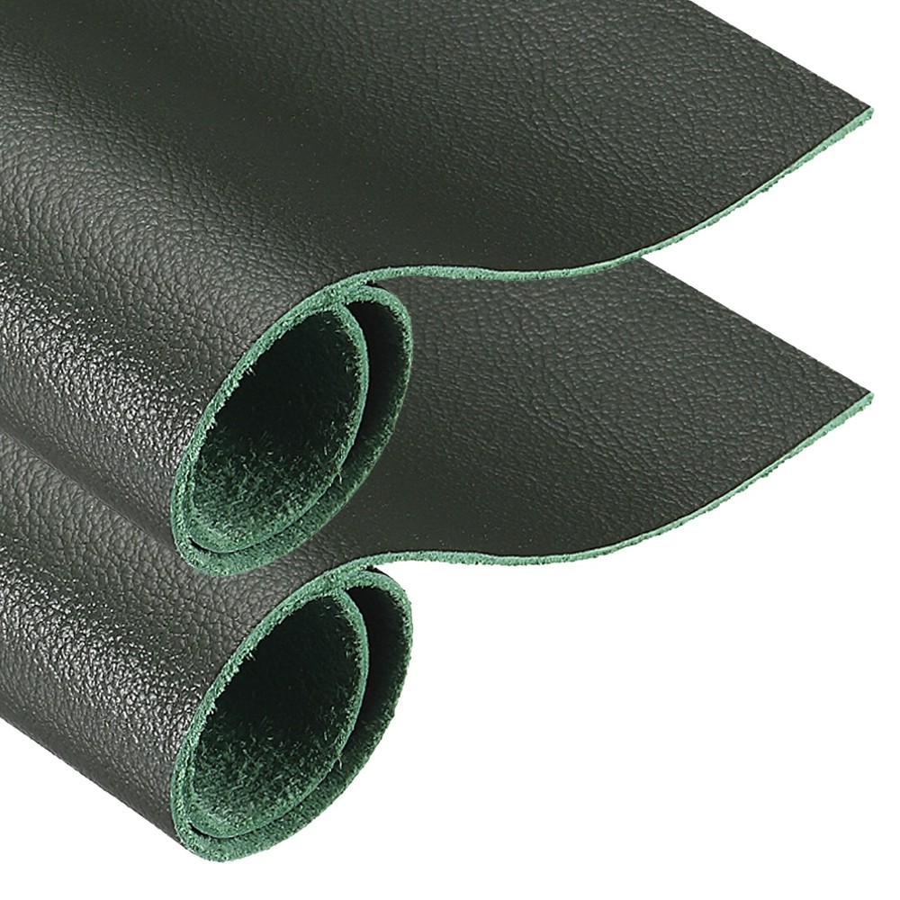 2Pcs Genuine Leather Sheet, 7.9″x11.8″ Full Grain Leather Pieces, Dark Green