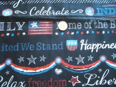 Lot of Patriotic Red White Blue Fabric Pieces Flag Words & Valance