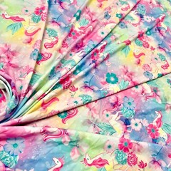 Unicorns Print Nylon Spandex 4-way Stretsh Fabric By Yard Swimwear