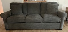 Crate and Barrel Chenille Upholstery Fabric Curious in Charcoal Gray 2 yds x 57″