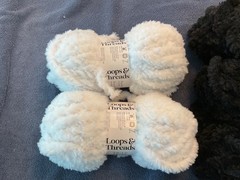$35 Faux Fur Black x3 and Ivory x 2 Loops and Threads