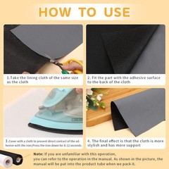 UzecPk Medium Weight Iron On Interfacing Fabric for Sewing: 12″ X 30yd, Black