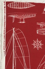 Solarium Outdoor Fabric Sailing Sailboats 1 Yard Red RichLoom Screen Print 54”