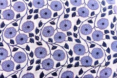 Indian Hand Block Printed Handmade Cotton Fabric Sanganeri 3 Yard Voile Running