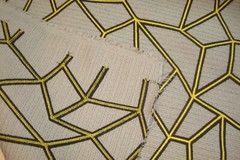 1 of 7 yds KNOLL Fabric Arrondissement Embroidery Champagne Upholstery 51″w BTY