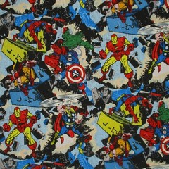 Marvel Avengers Superheroes Iron Man Captain American Blue Prewashed Remnant