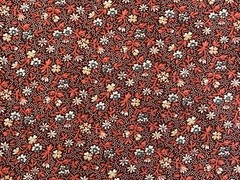 Cotton Quilt Fabric Floral White Brown Cranston Print Works by 1/2 Yard