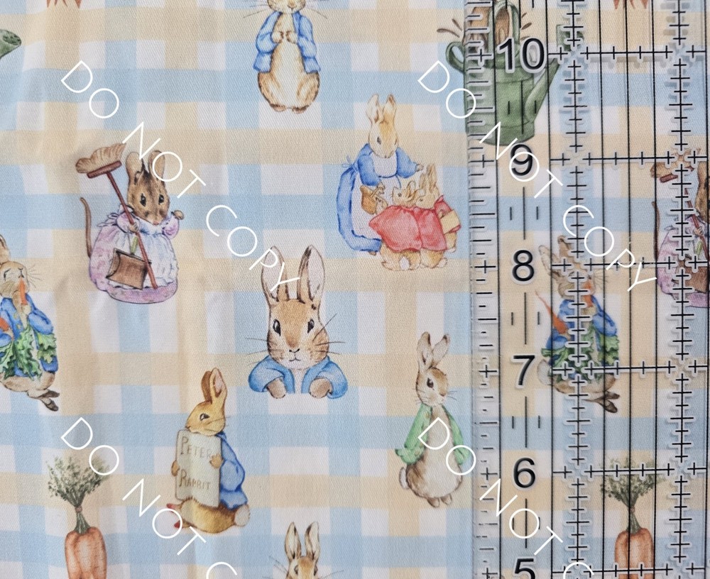 100% Cotton Woven Fabric Novelty Peter Rabbit Kids Books By the 1/4 Yard 9×56