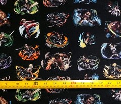 ATTACK ON TITAN BLACK ANIME 1 YARD FABRIC ( 36″ X 58″ ) BRAND NEW