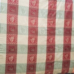 ​3 Yds Jacquard Drapery Fabric Swallow Bird Pomegranate Grid Medallion Sage 56″