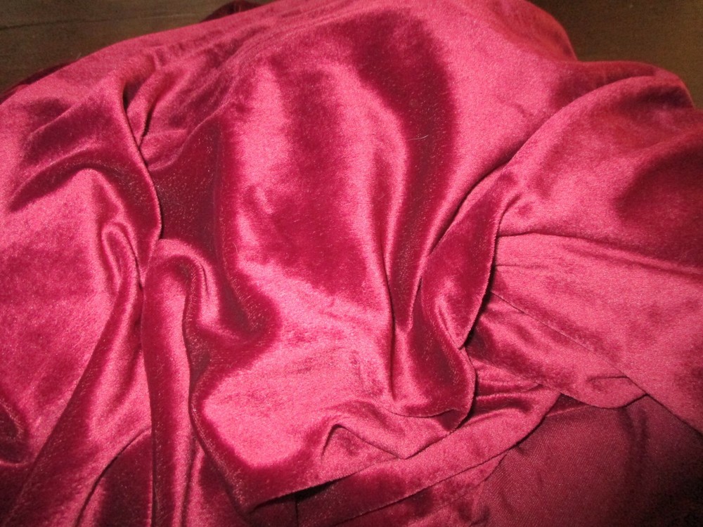 BTY Vintage Rich Burgundy Red Stretch Velvet Fabric