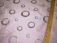 12 YDS 100% SILK LAVENDER EMBROIDERED RINGS DRAPERY UPHOLSTERY FABRIC FOR LESS