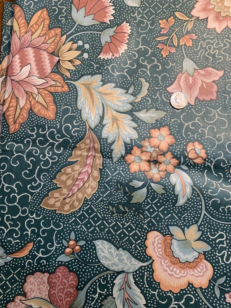 2 Yd Stanley King Studio Teflon Finish designer Cotton Upholstery fabric