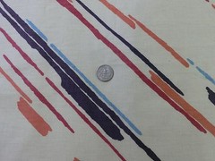 Vtg House N Home Fabrics Drapery 1984 6.5 Yrd Dash Striped Cream Cotton Fabric