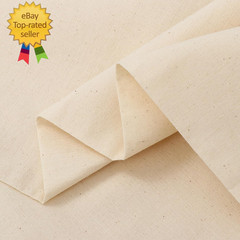 63In X 10.9 Yards 100% Cotton Muslin Fabric, Medium Weight Natural Unbleached Mu