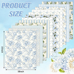 12 Pcs Hydrangea Cotton Fabric Bundles 18 X 22 Inch Watercolor