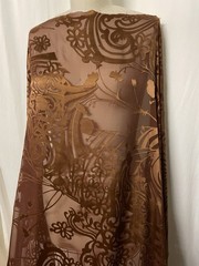 100% Burnout Silk Satin Rich Copper Bronze French Georgette Fabric 2yds 52″ Wide