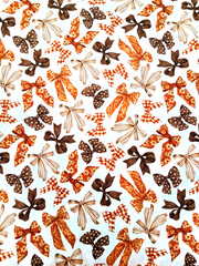 NEW BOWS tied Fall Autumn Premium 100% Cotton Fabric By The Yard VERY POPULAR