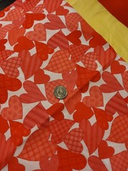 1 Yard Heart Toss Cotton Fabric 1 Yard (36”x44”)