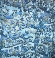 Japanese Landscape by Hoffman International Shades of Blue w/ Metallic 23″x11″