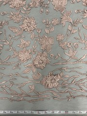 Nina DARK MAUVE Polyester 3-D Floral Embroidery on Mesh Lace Fabric by the Yard