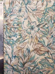 Decorator Fabric, Vibtage Floral Hibiscus Iris Lily 80s 66×66 Inches