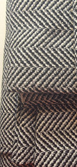 Home Decor Chenille Herringbone Fabric Black/White Chevron Houndstooth 54″ wide