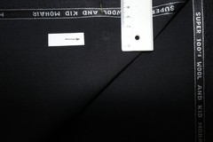 60% KID MOHAIR & 40% WOOL BLACK SUITING FABRIC BY William Halstead = See Below