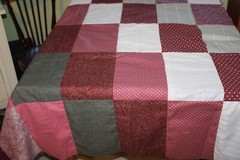 Mauve Pink Floral Cotton Fabric Unfinished Blanket Quilt Top – 51×90