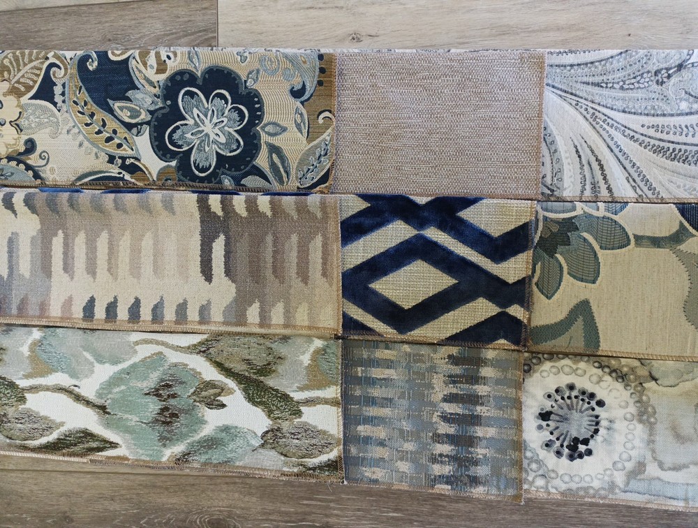 Lot Of 9 Upholstery Fabric Samples 27″ X 13.5″ New