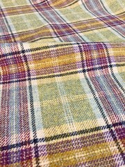 100% Wool British Tartan – Mauve & Olive – Midweight Jacket / Upholstery Fabric