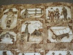Western Album cowboy panel scenes Blank fabric wagon rope barn farm