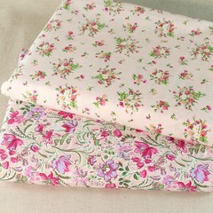 12 DIY Sewing Crafts Pink Floral Cotton Quilting Fabric Squares Bundle Scraps
