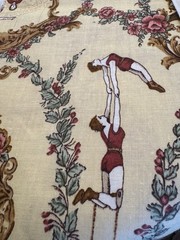 RARE Vtg Cotton FABRIC La Comedie Italienne Ledoux Hermes Scarf Style Art BTHY