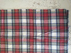 Red Navy Green Tartan Plaid Yarn Dyed Flannel Cotton Fabric 30″x30″ +