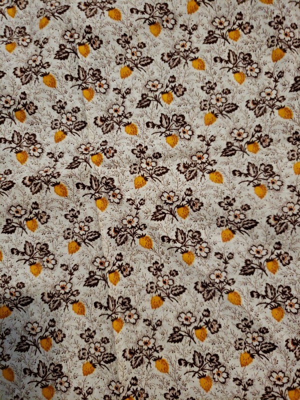 1930s Reproduction Fabric Cotton Quilt Tan Gold Brown Tiny Flowers 1.33 YD X 44