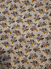 1930s Reproduction Fabric Cotton Quilt Tan Gold Brown Tiny Flowers 1.33 YD X 44