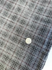 Gray Plaid print Stretch Cotton Denim Fabric Sample 1.5 yard (54”) x 47”