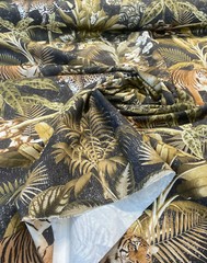 Serengeti Jungle Tiger Leopard Drapery Upholstery Fabric by the yard