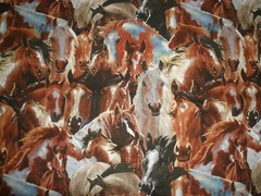 Mustang Meadows Nancy Glazier Horse Fabric Material 44 x 120 (068)
